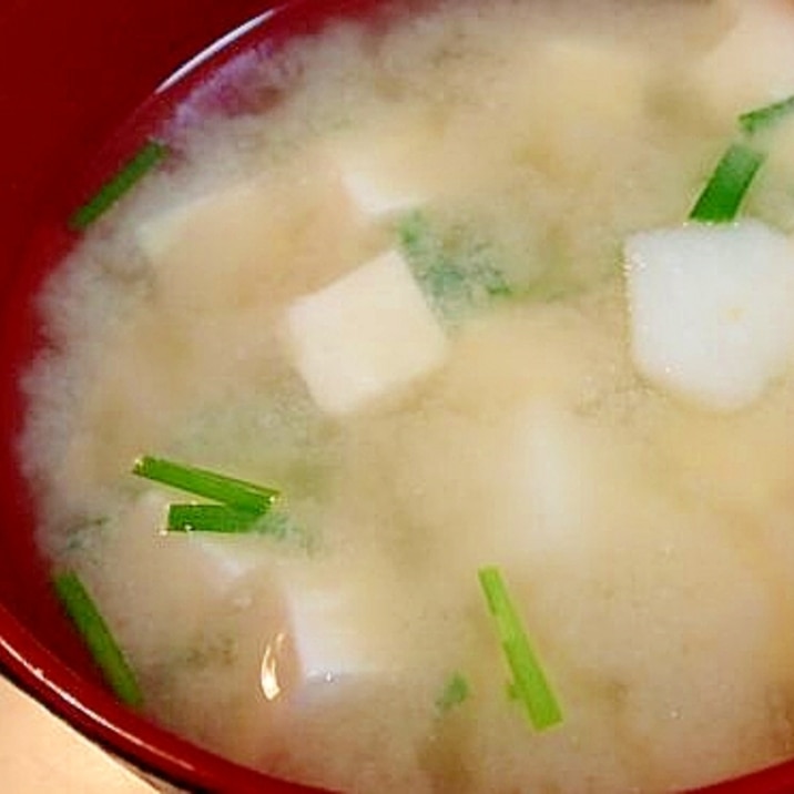 ❤長芋とニラと豆腐のお味噌汁❤